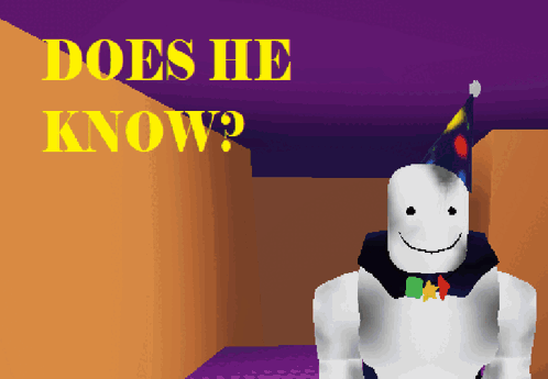 Cartoon Character with Party Hat Does He Know
