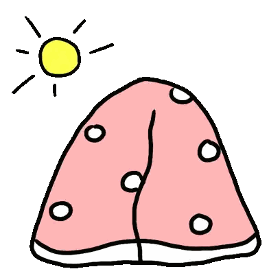 Cartoon Character with Pink Blanket and Yellow Head