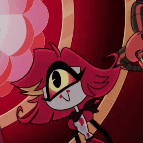 Cartoon Character With Pink Hair and Big Eyes