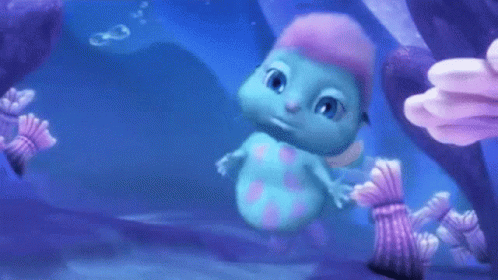 Cartoon Character With Pink Hair And Blue Eyes GIF