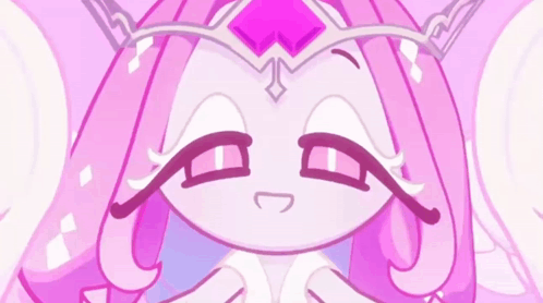 Cartoon Character with Pink Hair and Crown