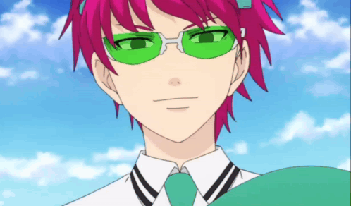 Cartoon Character With Pink Hair and Green Glasses