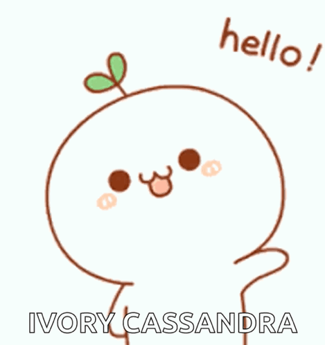 Cartoon Character With Plant On Head Says Hello Ivory Cassandra GIF