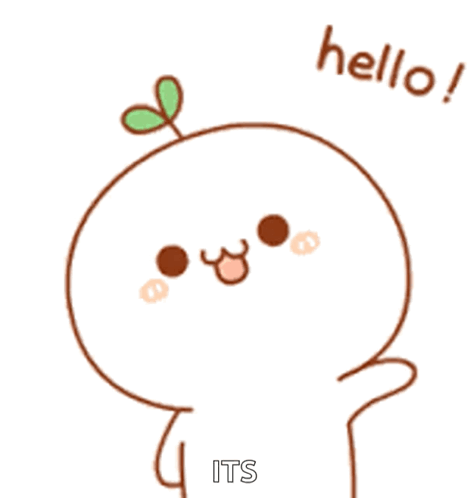 Cartoon Character With Plant Says Hello
