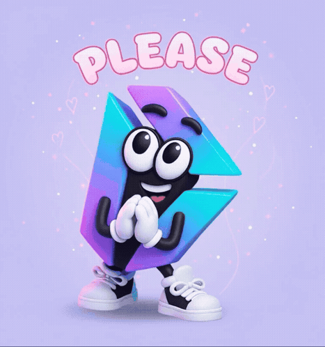 Cartoon Character With Please