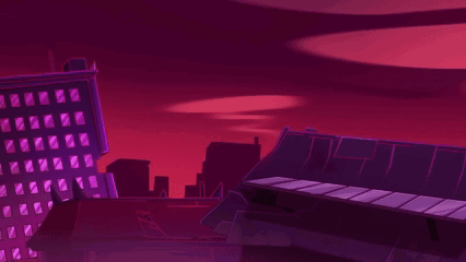 Cartoon Character With Ponytail in Front of Building