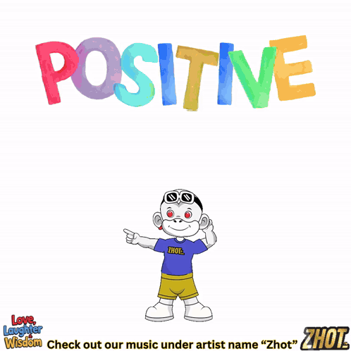 Cartoon Character with Positive Sign