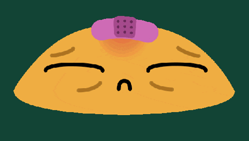Cartoon Character With Purple Bandage On Head GIF