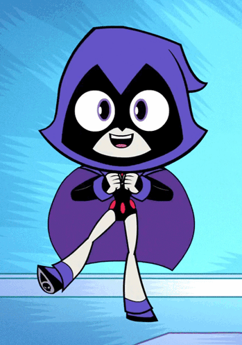 Cartoon Character With Purple Cape And Black Mask GIF