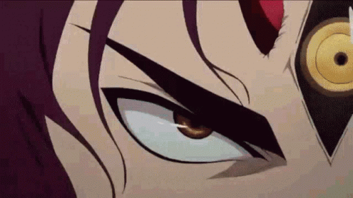 Cartoon Character With Purple Hair And Black Eye Close-Up GIF