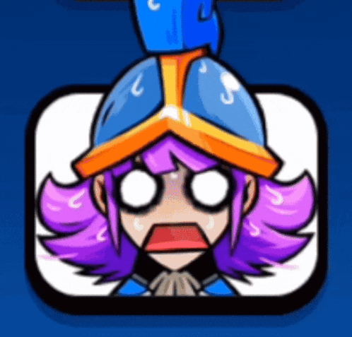Cartoon Character with Purple Hair and Blue Helmet