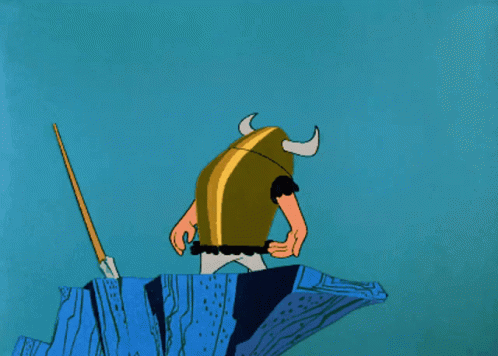 Cartoon Character with Purple Hair and Helmet Walking
