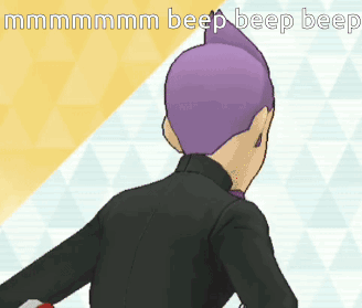 Cartoon Character With Purple Hair Says Beep Beep Beep GIF
