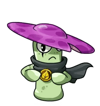 Cartoon Character with Purple Hat and Scarf