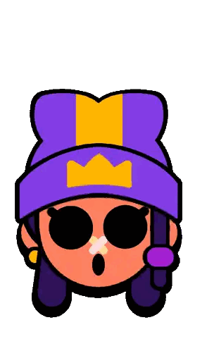 Cartoon Character with Purple Hat and Yellow Crown