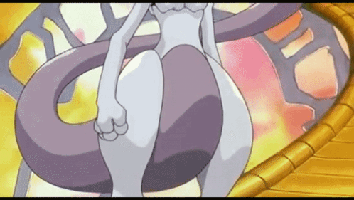 Cartoon Character With Purple Tail by Yellow Circle