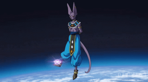 Cartoon Character With Purple Tail Flying