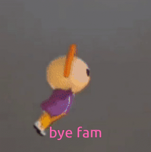 Cartoon Character With Rainbow Bye Fam GIF