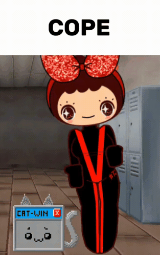 Cartoon Character With Red Bow Cope