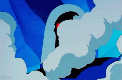 Cartoon Character With Red Eye and Smoke