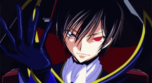 Cartoon Character With Red Eyes And Black Cape GIF