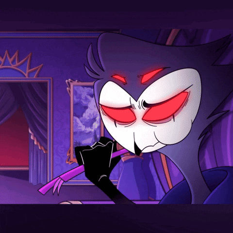 Cartoon Character With Red Eyes And Black Hand GIF