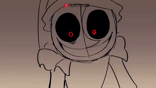 Cartoon Character With Red Eyes And YouTube Logo GIF