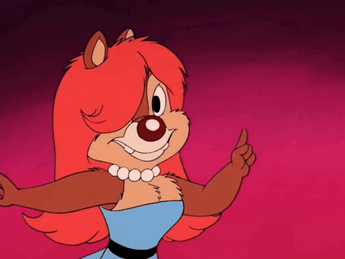 Cartoon Character With Red Hair and Pearl Necklace