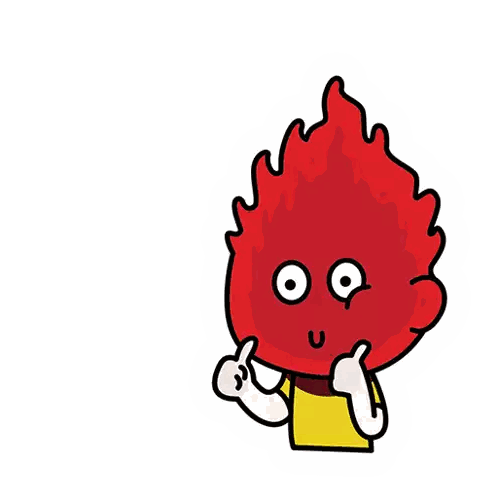 Cartoon Character With Red Head and Ok