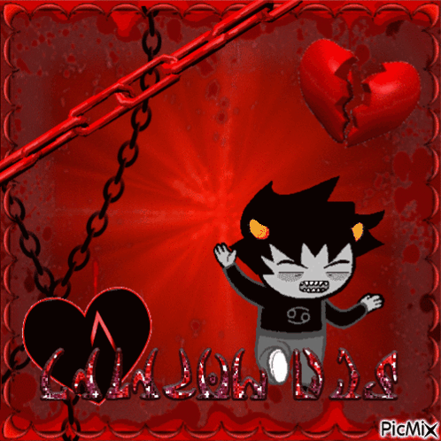 Cartoon Character With Red Heart