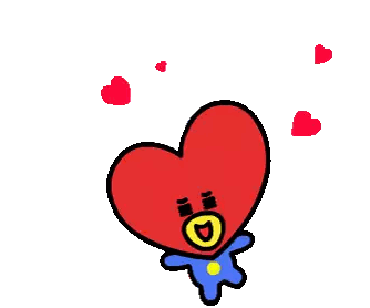 Cartoon Character With Red Heart