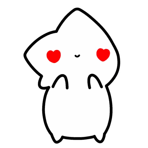 Cartoon Character With Red Hearts on Eyes