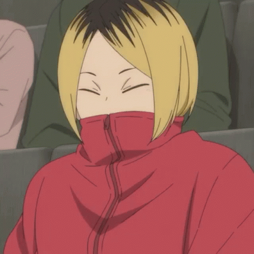 Cartoon Character With Red Jacket Covering Face GIF