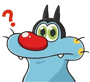 Cartoon Character With Red Nose and Question Marks