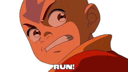 Cartoon Character With Run Text