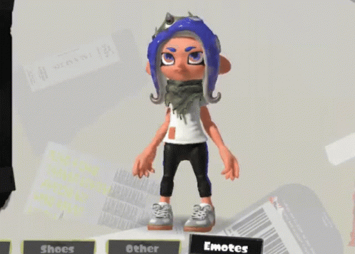 Cartoon Character With Scarf and Emotes Sign