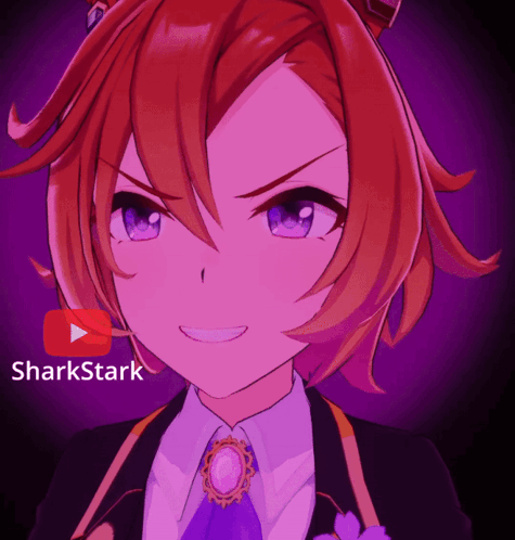 Cartoon Character With Shark Stark Logo GIF