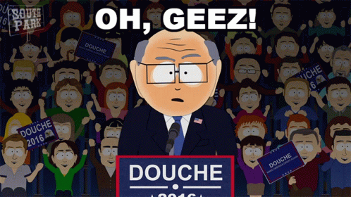 Cartoon Character With Sign Saying Douche GIF