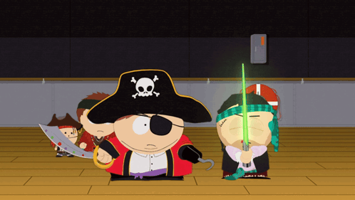 Cartoon Character With Skull and Crossbones Hat