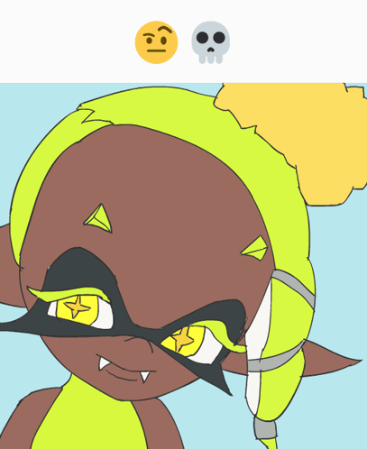 Cartoon Character With Skull And Smiley GIF