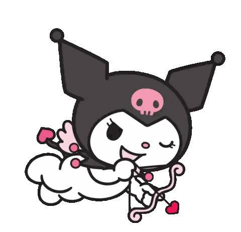 Cartoon Character with Skull Head Holding Cupid's Bow