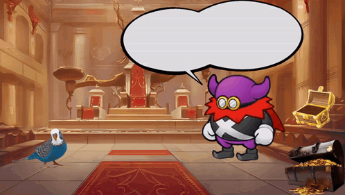 Cartoon Character With Speech Bubble Talking To Another GIF