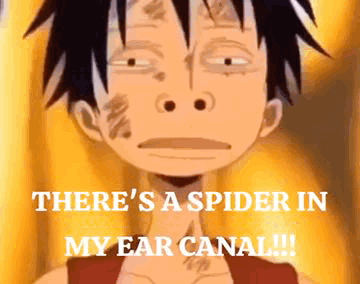 Cartoon Character With Spider In Ear Canal GIF