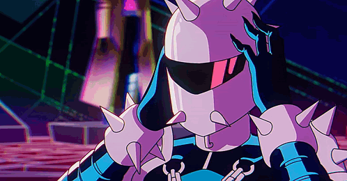 Cartoon Character With Spiked Helmet and Sunglasses