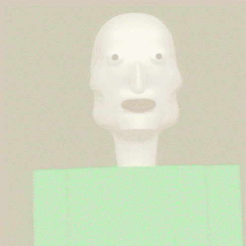 Cartoon Character With Stick in Mouth and Red Lips