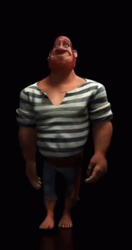 Cartoon Character With Striped Shirt and Red Beard
