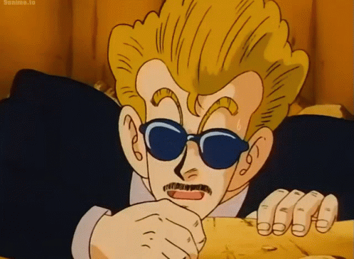 Cartoon Character With Sunglasses and Suit Holding Something