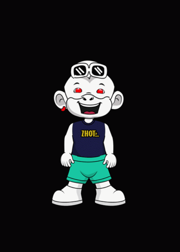 Cartoon Character with Sunglasses and Thot Shirt