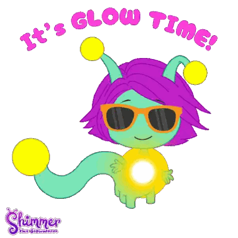 Cartoon Character With Sunglasses Saying It's Glow Time