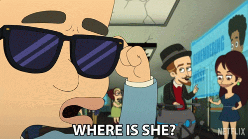 Cartoon Character With Sunglasses Says Where Is She GIF